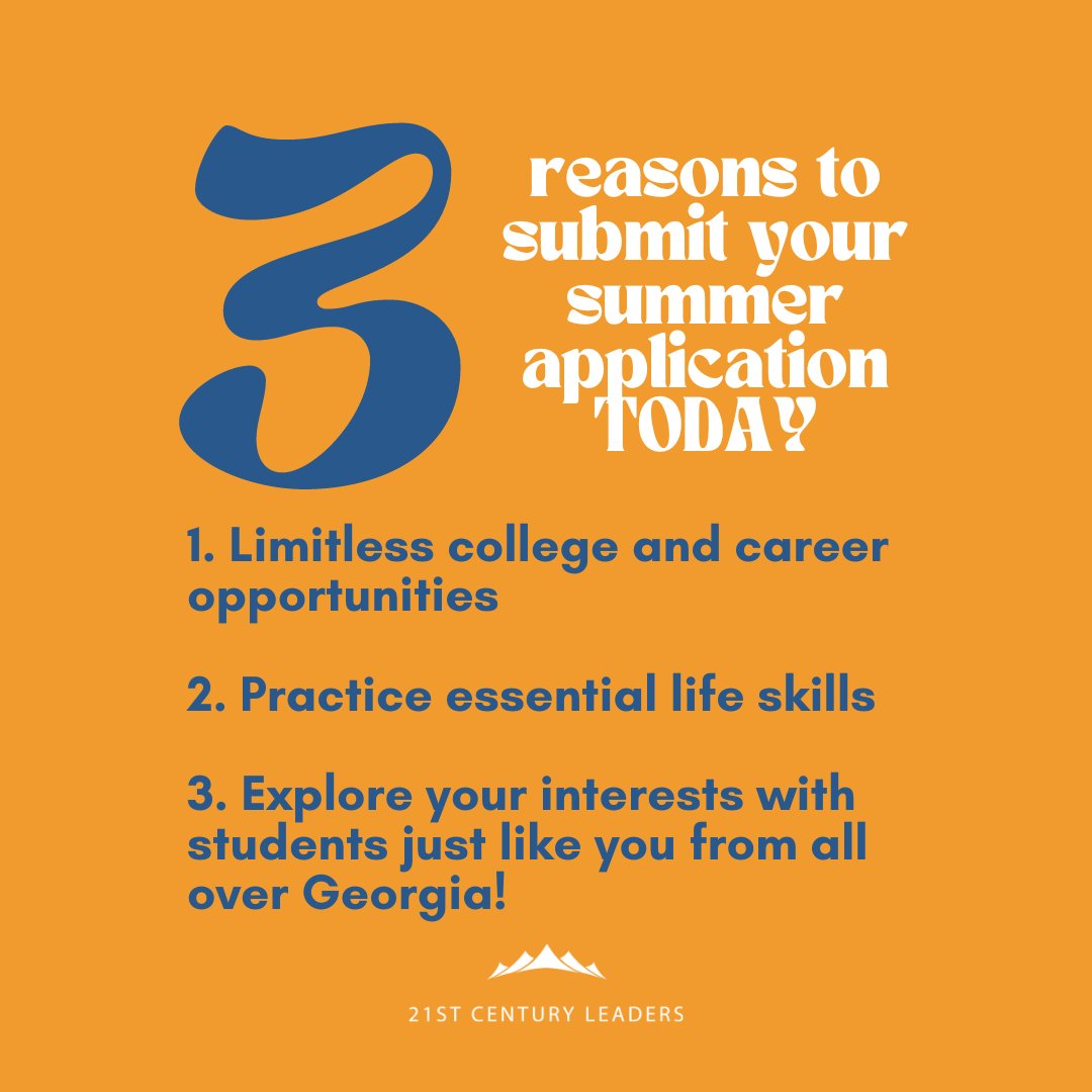 You've got 3 days left to submit your applications for SYLI and HII so here are 3 reasons you don't want to miss out on a summer institute. Whether you're adding last touches or starting your app, make sure you take time today to work on it. Apply here: 21stcenturyleaders.org/student-progra…