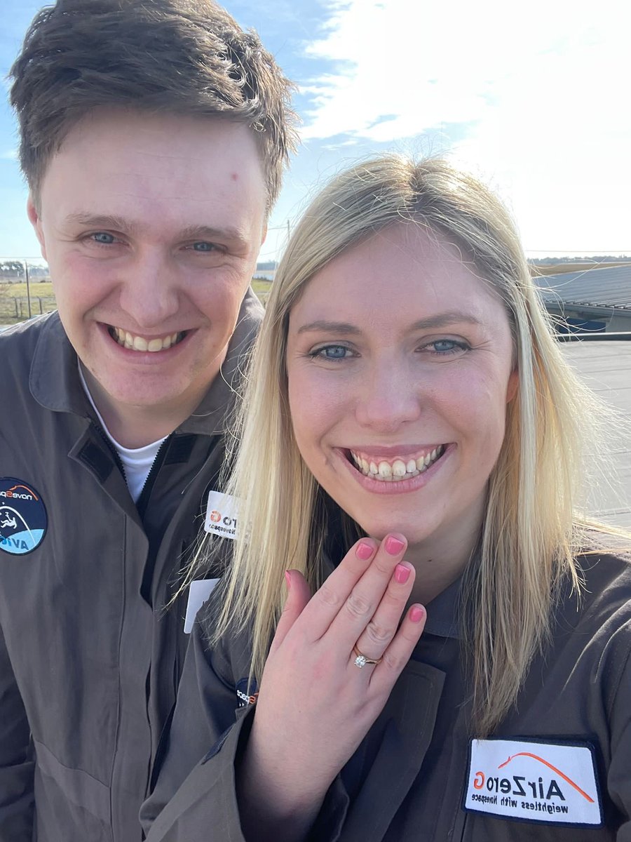 MetasatUK's tweet photo. Our @andydub93 won the ESA-EISC Space for Sustainability Award 2021 with a #zerogravity flight as the prize. During the flight he proposed to his now fiancé Lesley. We wish them a lifetime of happiness ❤️💍

Look out for a special paper on his experience in #microgravity soon🧑🏻‍🚀👀 https://t.co/cO74sL16Ng