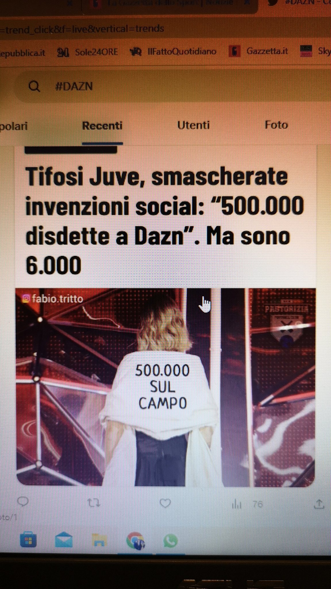 Dario Santoro on Twitter "Altro che 500mila disdette a Dazn... Da