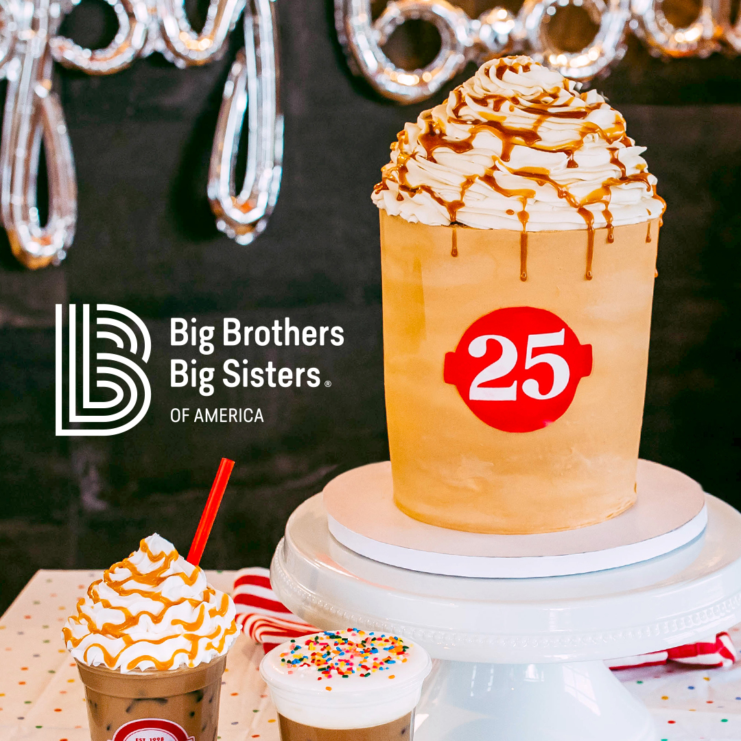 Help us ✨ celebrate ✨ turning 25 and support Big Brothers Big Sisters of America's mission to empower young people on a path for their future. We’re donating 20% of every Birthday Cake Latte and Birthday Cake Bite purchased February 26th-March 4th to @BBBSA. #BiggerTogether