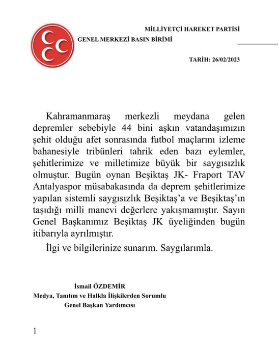 dijitalgastecom's tweet photo. 📍Devlet Bahçeli Beşiktaş üyeliğinden ayrıldı. https://t.co/WuFY1I4fWc
