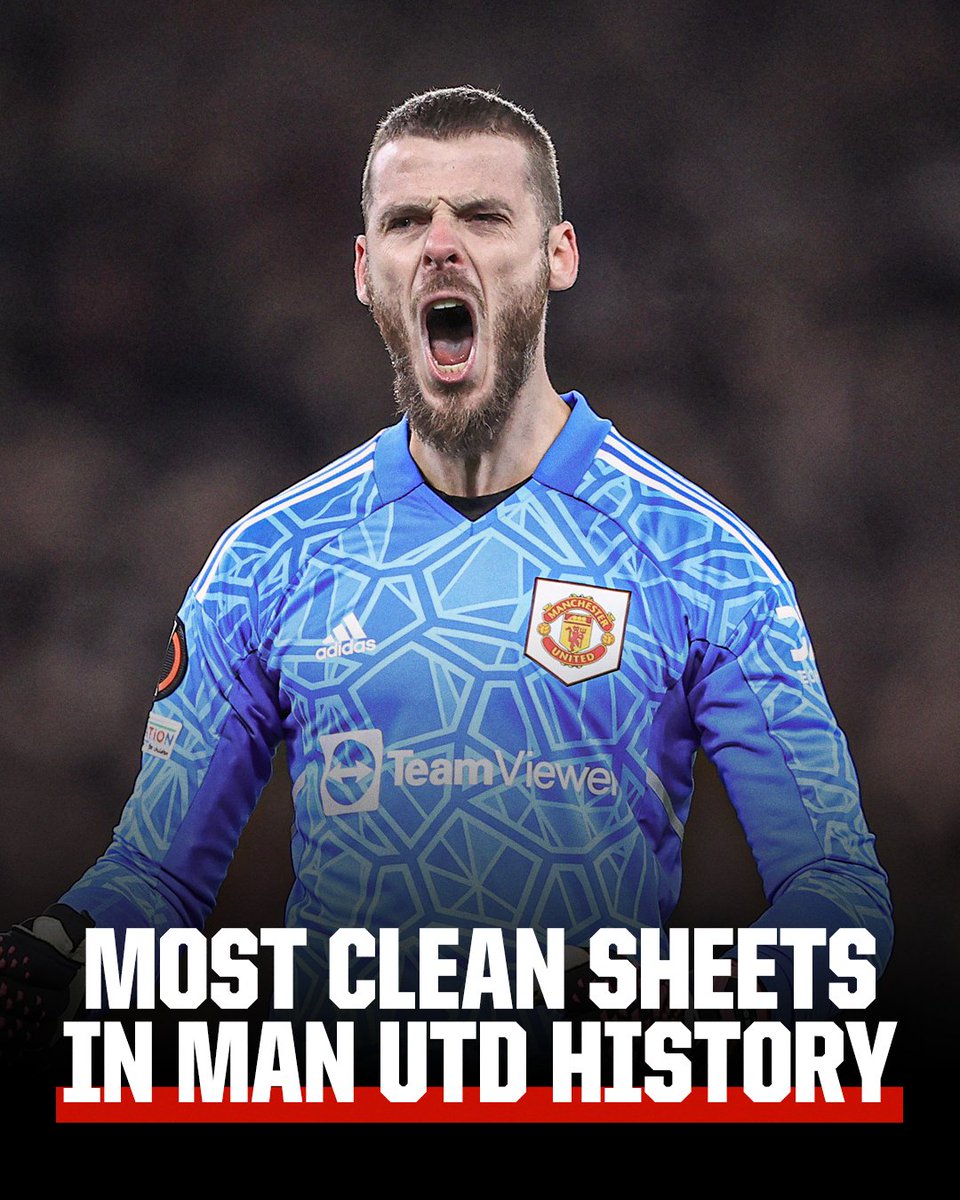 ESPNFC's tweet photo. DAVID DE GEA IS A MANCHESTER UNITED LEGEND! 👏 https://t.co/FfB5vikgZx
