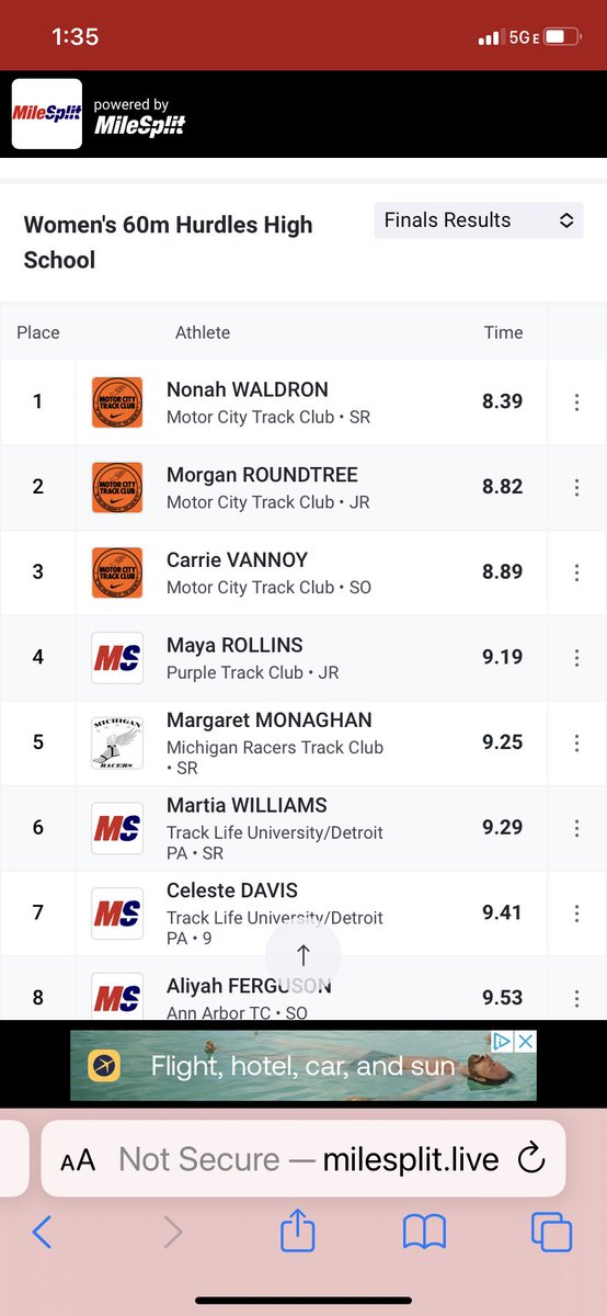 Waldron of Motor City goes US#7 8.39 to win the girls 60m hurdles state championships. <a href="/_LAB_TC/">L.A.B. TC</a> <a href="/mitstrack/">MITS</a>