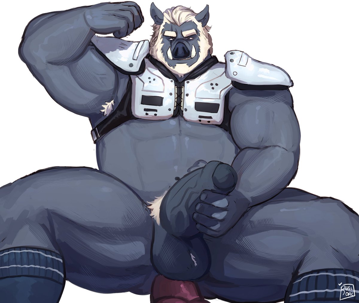 Ruslorc's tweet photo. commission for @NexTheBoar 
Big boy in gear is always *chefs kiss* https://t.co/HLdB4fbgGu