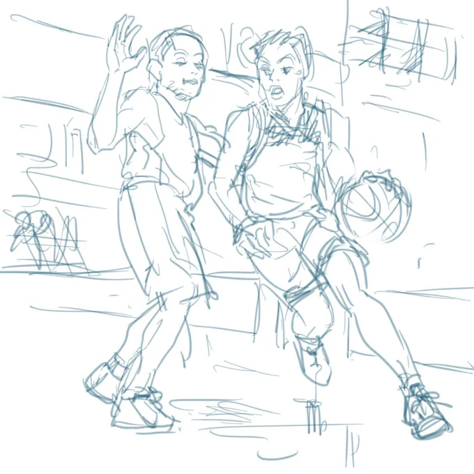 3時半過ぎー苦しまぎれのばすけ絵ーモシャ早く寝まーすおやすみなさいー←(ねむい顔?) 