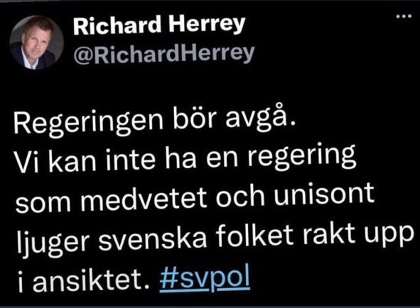 Det bästa Richard har skrivit. Nu avgår tydligen Tidögänget🙏