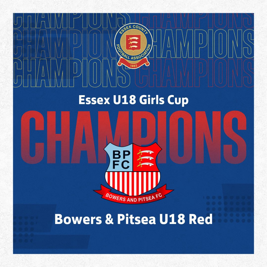 🏆 County Champions!

Congratulations to both our <a href="/BowersU16Ladies/">Bowers & Pitsea Ladies U16 22/23</a> &amp; <a href="/BowersU18Reds/">Bowers & Pitsea U18 Ladies Reds</a> who were victorious in their County Cup Finals this afternoon!

Commiserations to @BowersLadiesU15 who took the U16’s all the way and lost out in the final second of the game.

#BowersFamily