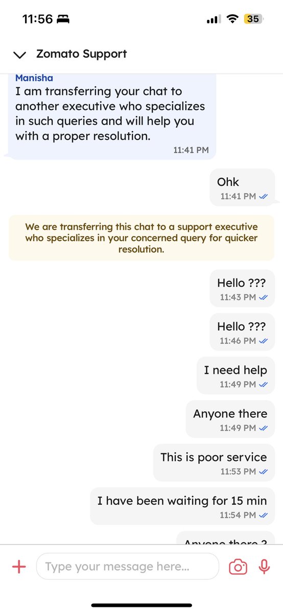 BakliwalSahil's tweet photo. Zomato customer service is too poor. They leave customer hanging during the chat
They loot your money and wont even respond.
#Zomatoisfraud
@zomato @zomatocare# https://t.co/HscPhD7Gom
