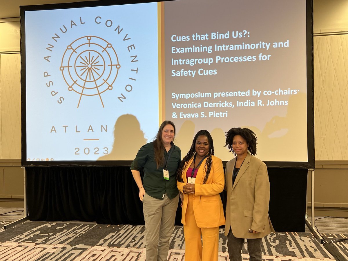 NadiaFloyd15's tweet photo. Thank you to @IndiaRJohnson @vderrick1025 &amp; to my advisor @EvaSPietri for my first ever talk on a symposium! Anotha thank you to (BLASPR) @Sakiera_Hudson @Ivuoma for creating a safe space for Black psychologists! All during Black History Month!!! 💛🤎 https://t.co/h1bI99FSBJ