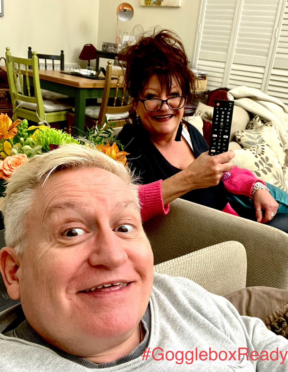Thanks for all your lovely comments about the new series of #Gogglebox. It’s so great to be back. Thinking, with all the television to watch, we may have to get some new batteries for the remote control! 📺👀💜 Thanks for your support and for watching. #GoggleboxReady