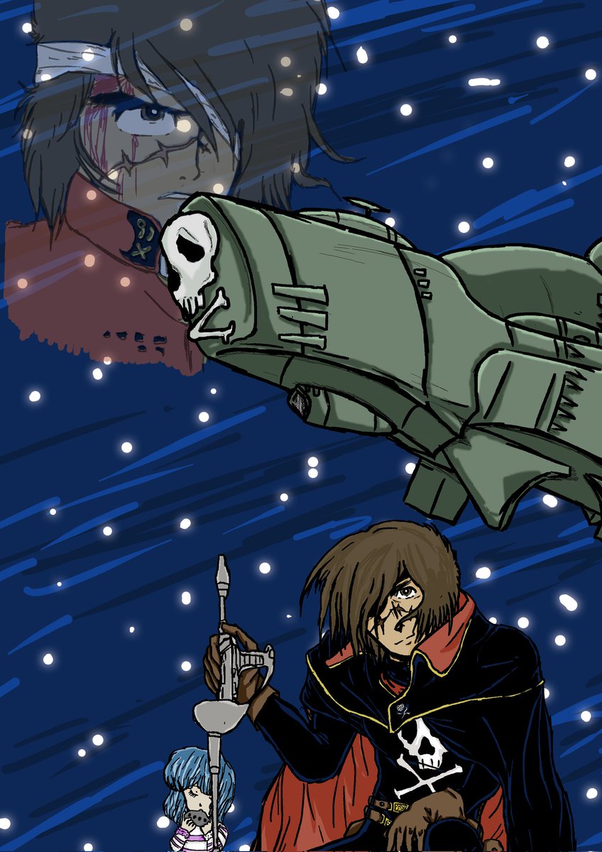 27csi_Youtuber's tweet photo. Nouvelle Illustration Albator, petit hommage à l'auteur ! ❤ #albator #draw #Herlock #Captain #Arcadia #Atlantis #leijimatsumoto #galaxyexpress999 #toshiro https://t.co/JzT2rAElEQ