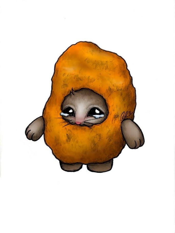 Yummipuffs's tweet photo. Sad cat nug tribute. 🍗 https://t.co/yhlKpffV1T