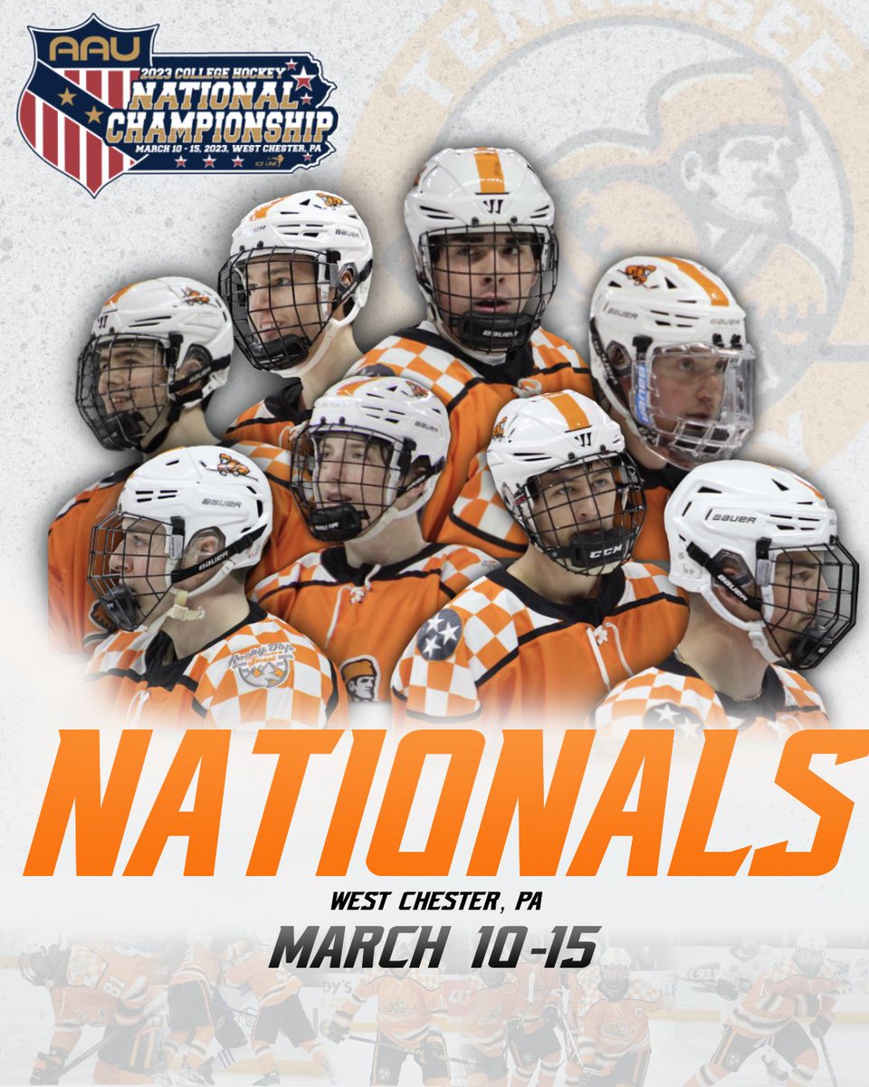tennesseehockey's tweet image. FOR THE FIRST TIME IN 14 YEARS, YOUR ICE VOLS ARE GOING TO NATIONALS! 

This talented group of men will travel up to West Chester, PA in the coming weeks to compete for a national title! Follow along to see how YOU can help take part in this journey!

#hockeytop  #roadtonationals