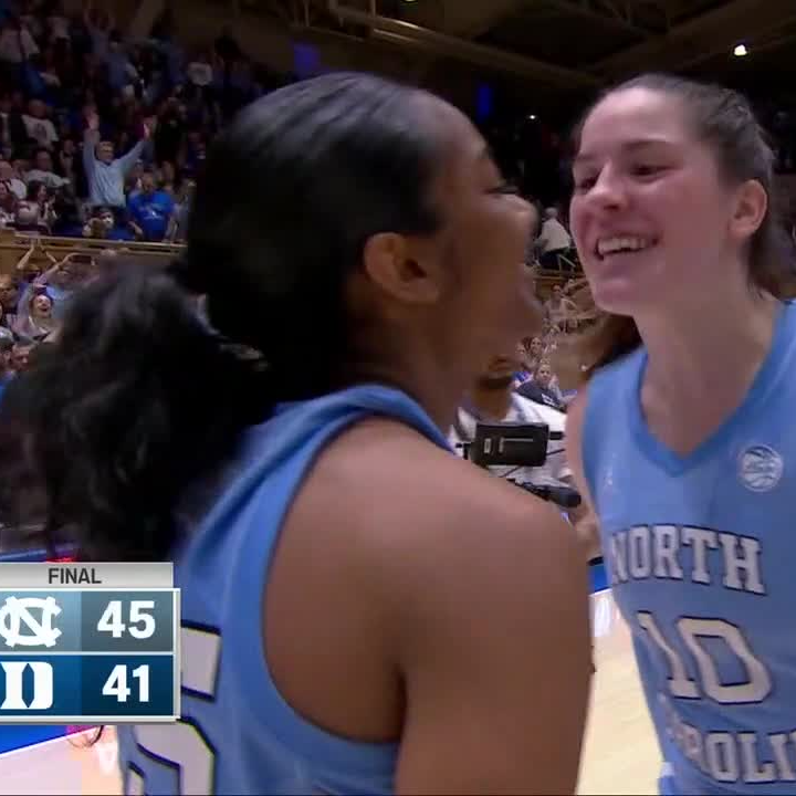 accnetwork's tweet image. DOWN GOES NO. 11 DUKE 😤

No. 22 @uncwbb becomes the first team, men's or women's, to win in Cameron Indoor Stadium this season!