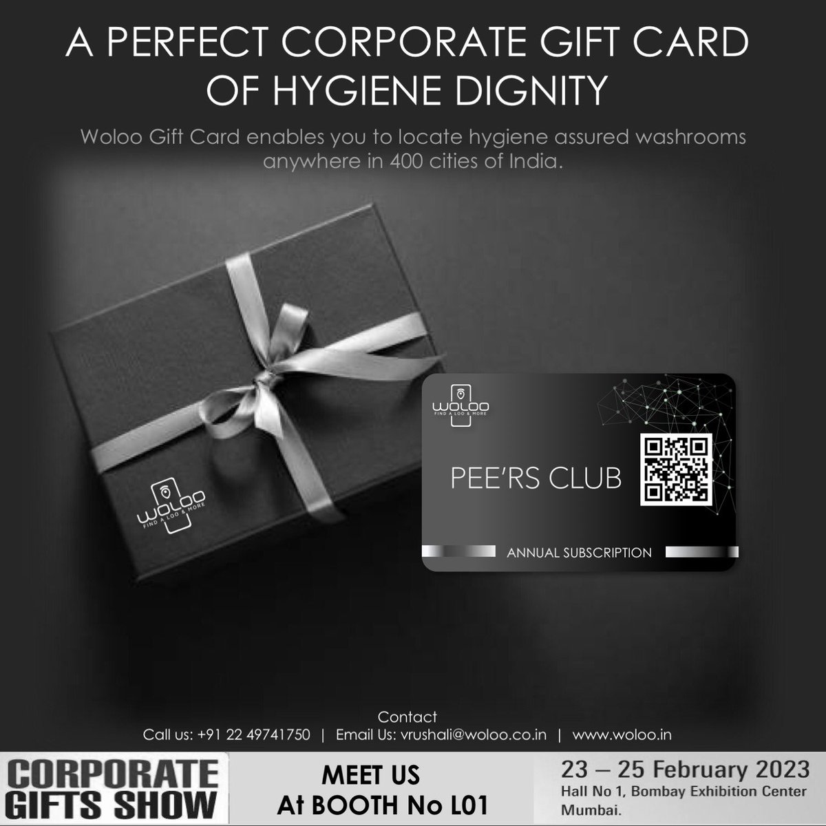 ManishKelshikar's tweet photo. Wow! Most Innovative Gifting Idea of the Show!
It feels so proud to share that Woloo-HYGIENITY Gift card is voted as ‘The most innovative gifting idea of Corporate Gift Show-2023’ by more than 1000+ Visitors comprising of Corporate Gifting professionals &amp; Corporate HR &amp; Admins. https://t.co/hX0s4Beghk