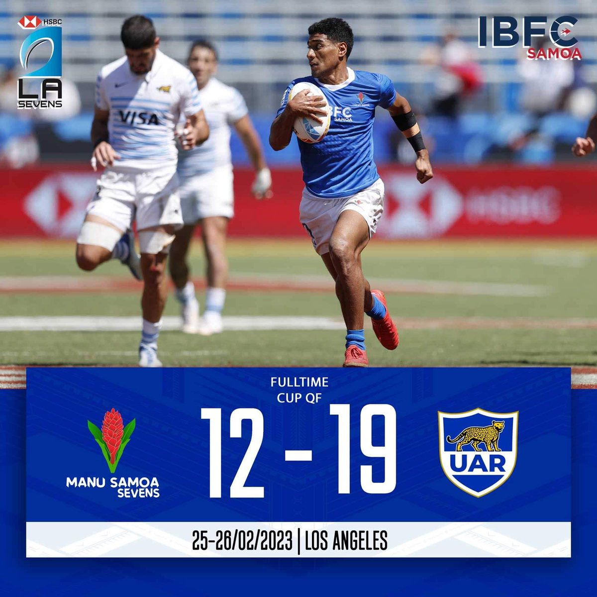 #LA7s Update
Not the start we wanted but credit to Argentina for the win. 

Up next is 5th Place Semifinal. 

Fa'afetai mo lau tapuaiga Samoa! 

#WeAreManuSamoa | #HSBC7s