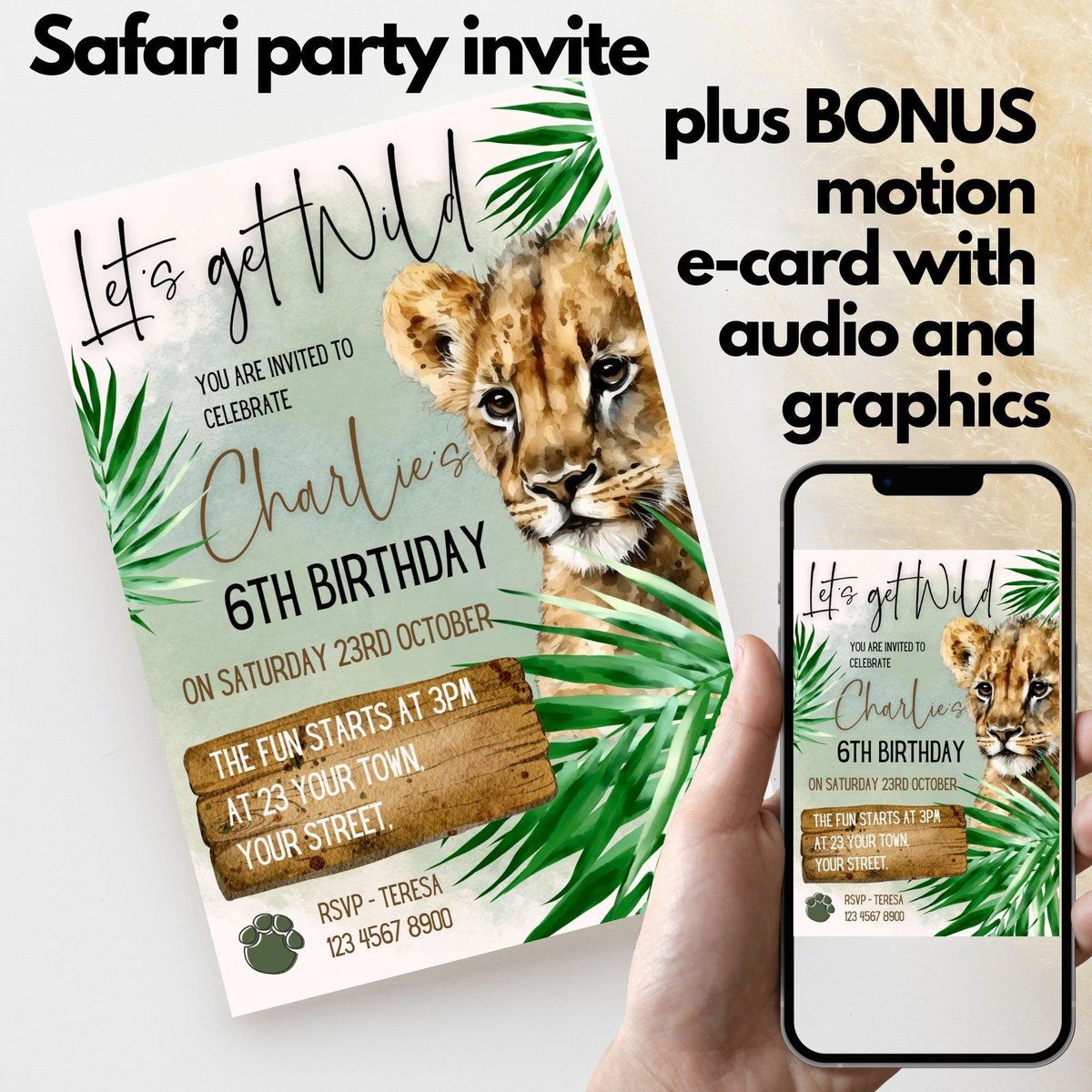 DesignHouzA's tweet photo. Print your invite or send via text and social meda: Safari Invite https://t.co/8UwFRsBH10 | Print &amp; Ecard | Electronic | Boy Party Invite | Safari Invitation | Bonus E-card | Safari invitation | Digital Template #birthday #safari #partyinvite #invitation https://t.co/Dv2m0K9aPN