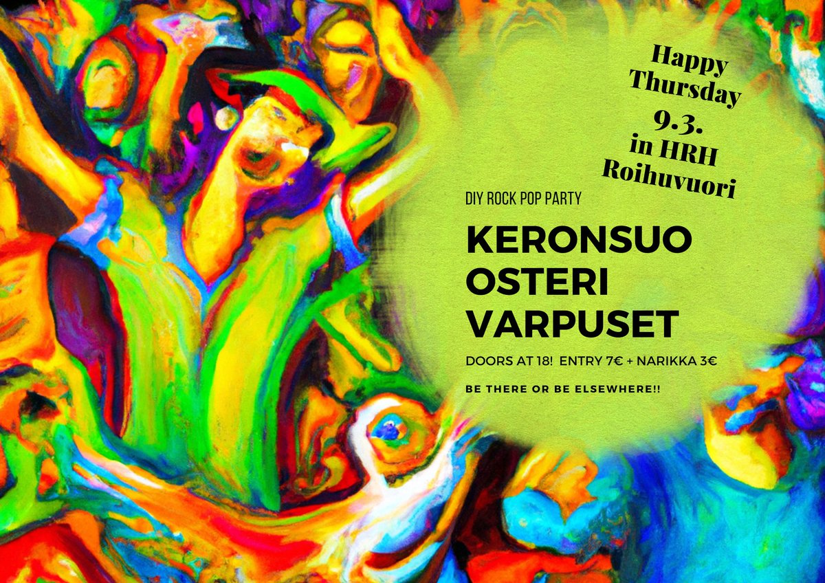keronsuo's tweet photo. Roihuvuoren Hard Rock Housen Torstaiklubilla jyrähtää 9.3.2023! Tulkaa kuunteleen ja nauttiin, miksei tanssimaankin kun päästään Varpusten ja Osterin kanssa esiintymään.

Uutta musaa on tulossa! Ja vanhaa!

#rock #funk #rap #pop #keronsuo #music #live #roihuvuori #helsinki https://t.co/gLs8No0J2u