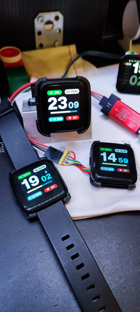 All of my PineTime smartwatches running my replacement board.