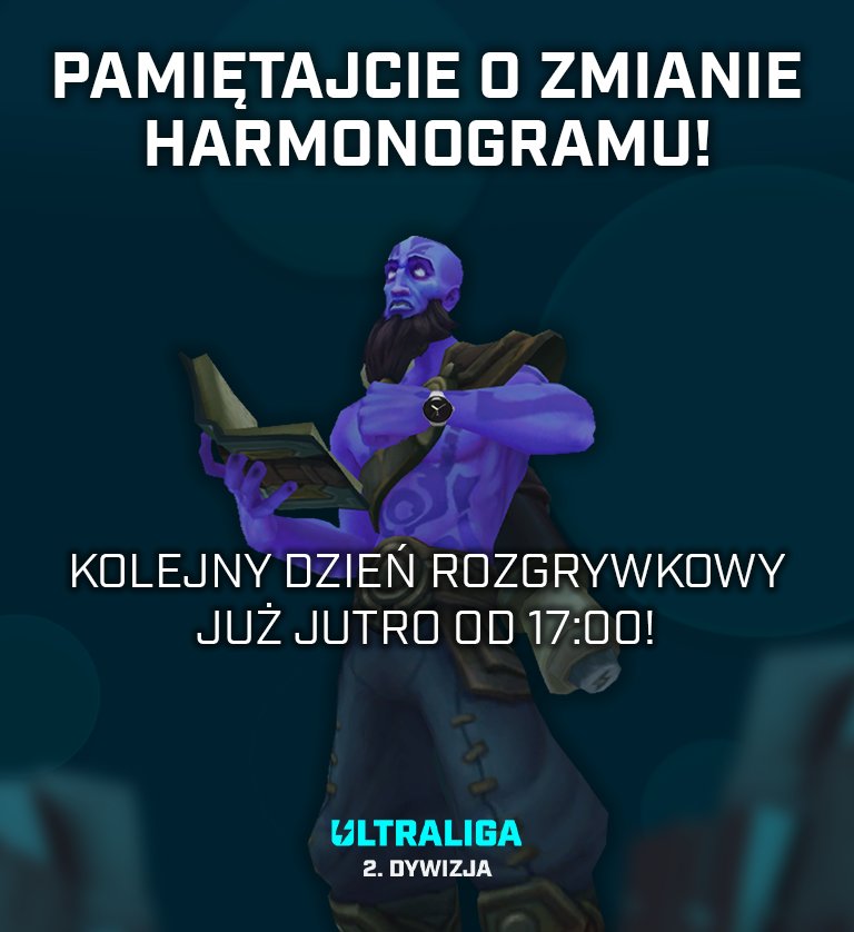 Przypominamy! 

Wyjątkowo słyszymy się już jutro w ramach rozgrywek 2nd <a href="/ultraliga/">Ultraliga</a>! Nastawiajcie budziki! ⏰

#2ndUltraliga