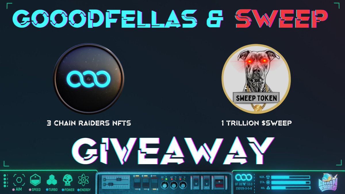 Gooodfellas_Nft's tweet photo. To celebrate our new Chain Raiders Sweep Pool and the collaboration with @sweeepnft, were giving away some prizes

To Enter:
-❤️&amp; RT
-Follow @Gooodfellas_Nft &amp; @sweeepnft 
-Tag 3 friends

Prizes: 3 Chain Raiders #NFTs &amp; 1 Trillion $SWEEP Tokens

Winners in 48 hours

#BNBChainNFTs https://t.co/JqRoFRl64g