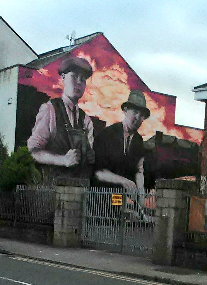 flawless22's tweet photo. Mural turners cross commemorating the construction of Capwell road in the 1920s https://t.co/2TF2Z1T5m0