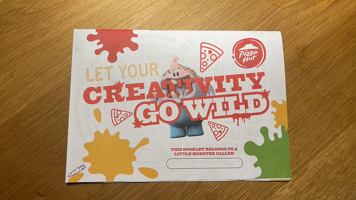 Androm3da's tweet photo. Just discovered that on @pizzahutuk children’s colour booklets that one of the mascots has a false leg. No big fuss, just there as an everyday part of the group. #inclusivity #NormaliseDisabilities #YouRockPizzaHut #disability #Disabled #Pizza #FalseLeg @TheLastLeg https://t.co/0RI1ms53FZ