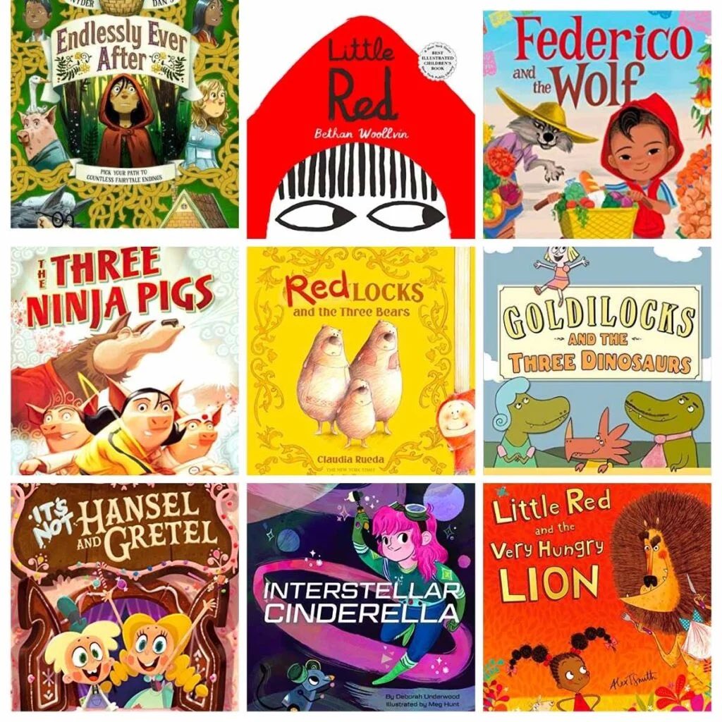 haley_pinksen's tweet photo. A grade 5 class I observed last week was working on fractured fairytales. This means they take a classic story and add a twist or modernize the story. I love this idea as it involves so much creativity and I’ve included some examples below! 👸🏻🐺🏰 @DrAnneBurke1 https://t.co/yglugWhaFA