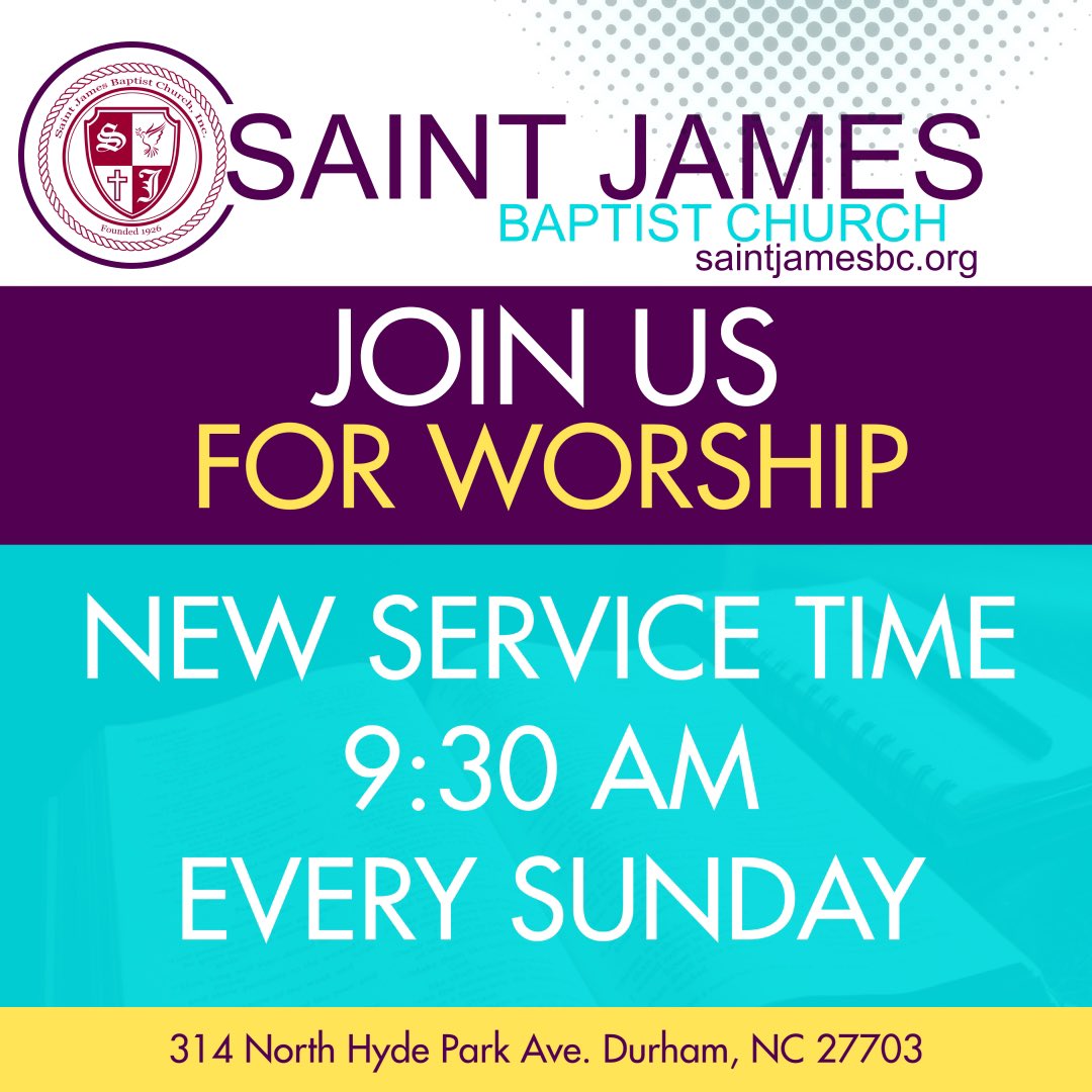 sjbcnc's tweet photo. Service time is now 9:30AM on Sundays! Please make a note of this important update! #theunstoppablechurch #Matt1618 https://t.co/D8MhZhA6nH