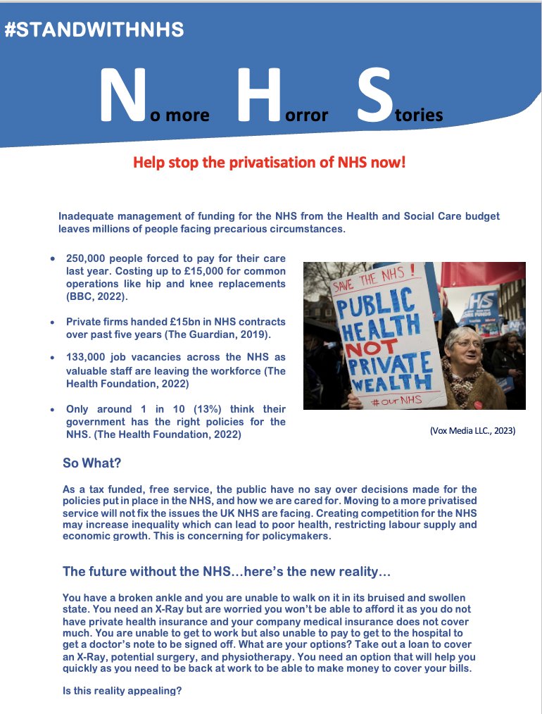 EleanorBoni's tweet photo. #OUB329 My groups call to action.
Help us and share your opinion on NHS policy!
Click here to read the act: https://t.co/315XORl0e6
Share your opinion using #STANDWITHNHS https://t.co/2fsznBqfXW