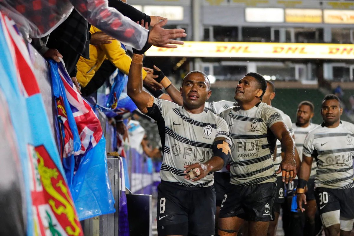 Fiji7sTeam's tweet photo. FT: Fiji🇫🇯 28-7 South Africa 🇿🇦 

Fiji will play Argentina 🇦🇷 in the Cup 🏆 Semifinals at 10.14am. Lessgo boys! 🇫🇯🔥#LA7s https://t.co/LRgiVrYNmm