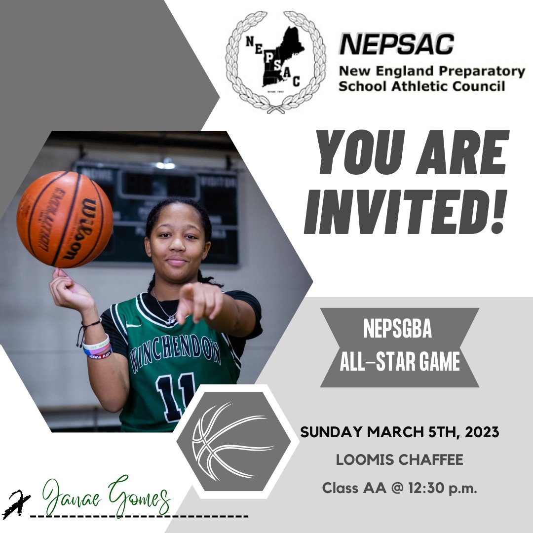 HUGE congratulations to <a href="/GomesJanae/">Janae Gomes</a> for being selected to play in the <a href="/NEPSAC/">NEPSAC ®</a> AA all-star game!! A true leader on and off the court, 9.5ppg, 5assists, and 4rbds, we are excited to watch you play amounts your peers! <a href="/GirlsWinchendon/">Winchendon Girls Basketball</a> @WinchendonA <a href="/NEPSGBCA/">NEPSGBCA</a> <a href="/LadyRivals/">Lady Rivals</a>