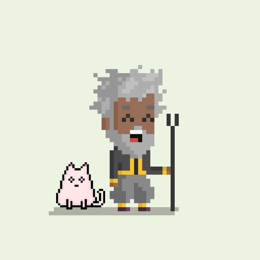 Here's a little <a href="/WebWizardsNFT/">WebWizards✨</a> &amp; <a href="/KittyKadToken/">$KittyKad</a> mashup piece.
What better pet to have than a Kitty Kad 😉

Cross-chain friendships are the best. #KDA #ETH