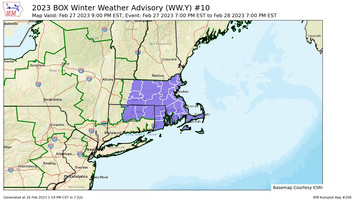 iembot_box's tweet photo. BOX issues Winter Weather Advisory valid at Feb 27, 9:00 PM EST till Feb 28, 7:00 PM EST https://t.co/qNNXgS1Rpr https://t.co/66kEEb9mZu