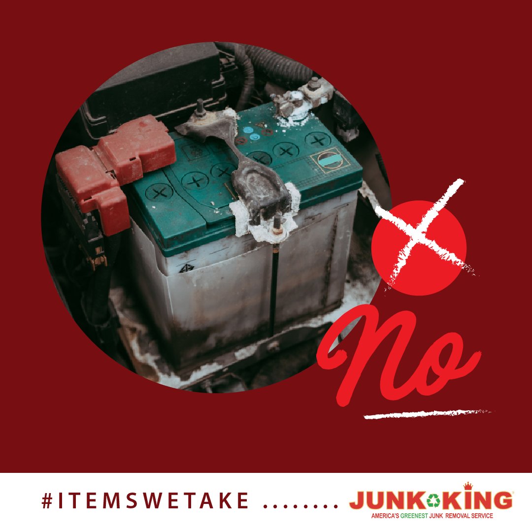 While we can take almost all items, hazardous waste doesn’t make the list. If you have car batteries that need disposing, it’s best to contact your municipality or local businesses. #WhatWeTake #Junkking