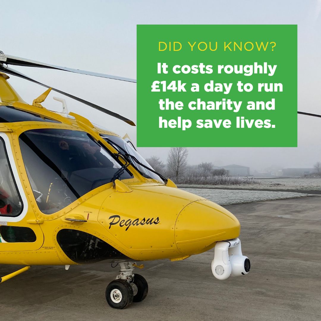 Did you know it costs roughly £14K a day to run the charity and help save lives 🚁

#ThereForYou #AirAmbulance #EmergencyServices #Helicopter