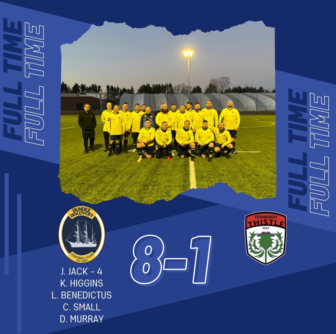Discovery7s2022's tweet photo. Full time @ RPC &amp; what a performance from the boys today to bounce back from our 1st defeat last week.
Proud of every single one of them.
Thanks to Edinburgh Thistle &amp; we wish you all the best for the future.
We go again next week.
Mon the disco ⚽️💛💙⚽️ https://t.co/NeID4vlmRH