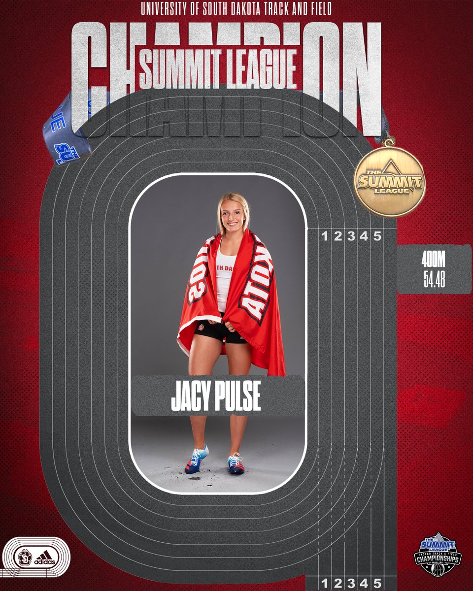 A Yote on top in the 400 meters for the third-straight year! 🏆

Women's 400 meters
🥇 Jacy Pulse, 54.48
4. Anna Robinson, 56.29

#GoYotes x #WeAreSouthDakota  🐾