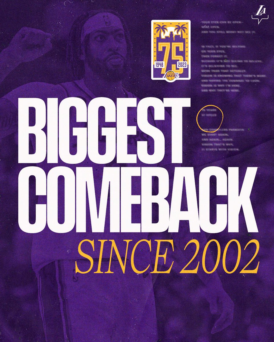 Lakers's tweet photo. Down 27, up 3. https://t.co/rT2i3HEhfQ