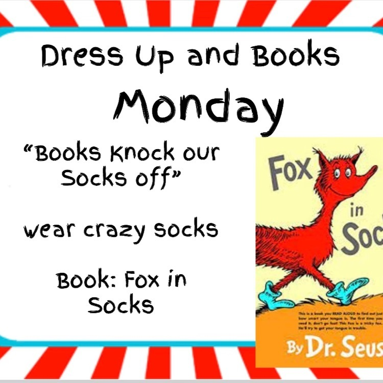 Books knock our socks off, wear your crazy socks tomorrow!!! #Gr8Day2BaPirate #ReadEveryNight
