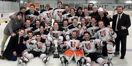 ACHAMensD1's tweet photo. 2023 Midwest College Hockey Playoff Champions: University of Jamestown https://t.co/NQsudD0ddb