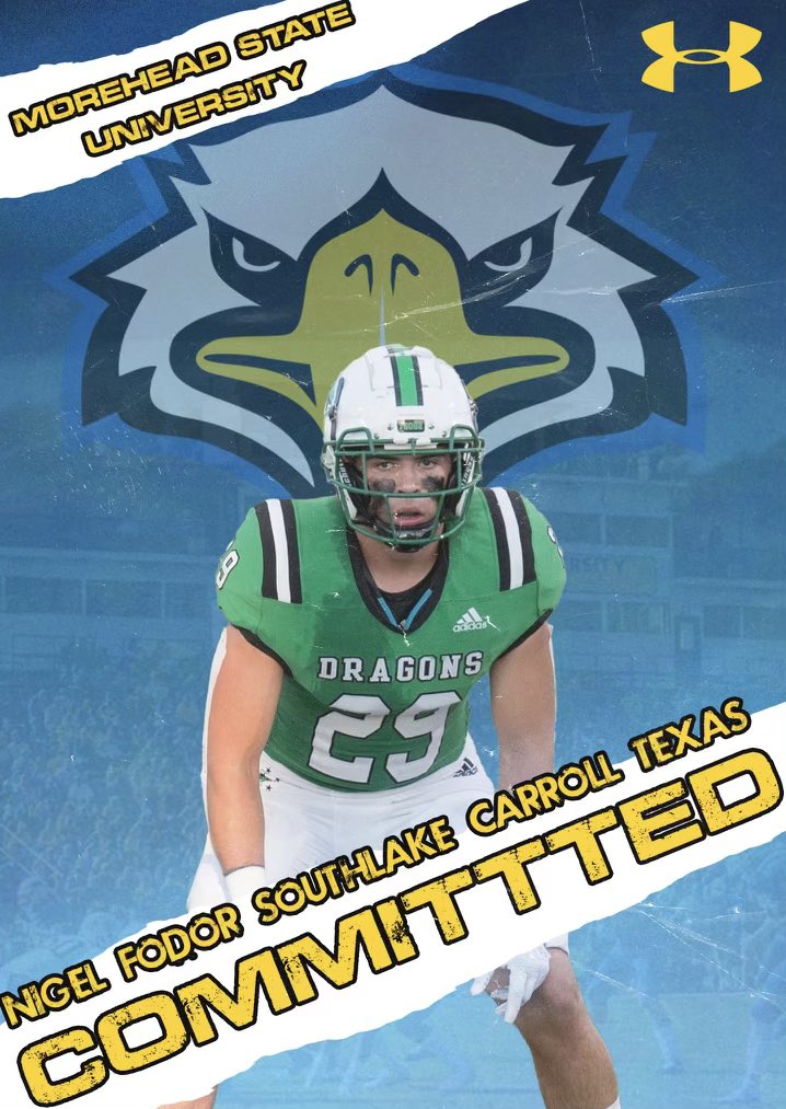 First off want to thank my family, friends, and all my coaches who’s helped me along the journey. It’s been something special, but I’m looking forward to play at the next level. With that being said, I’ll be COMMITTING to play D1 football at Morehead State University!!!🟡🔵🦅