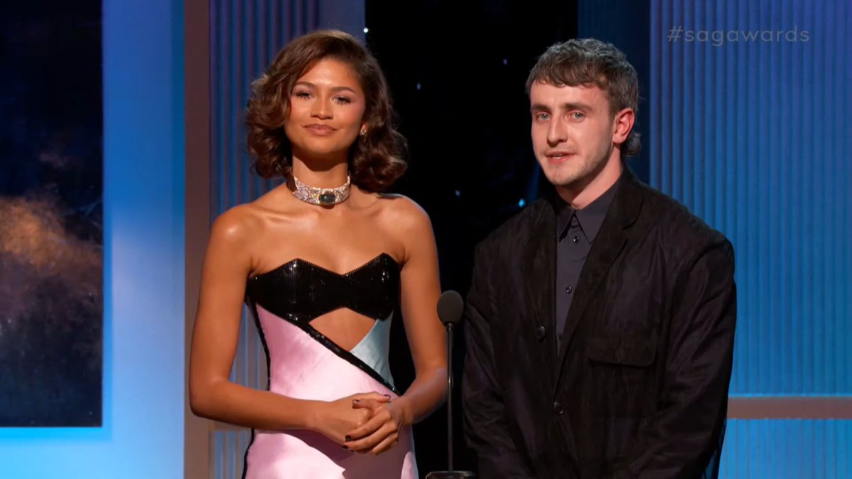 Zendaya and Paul Mescal at the #SAGAwards