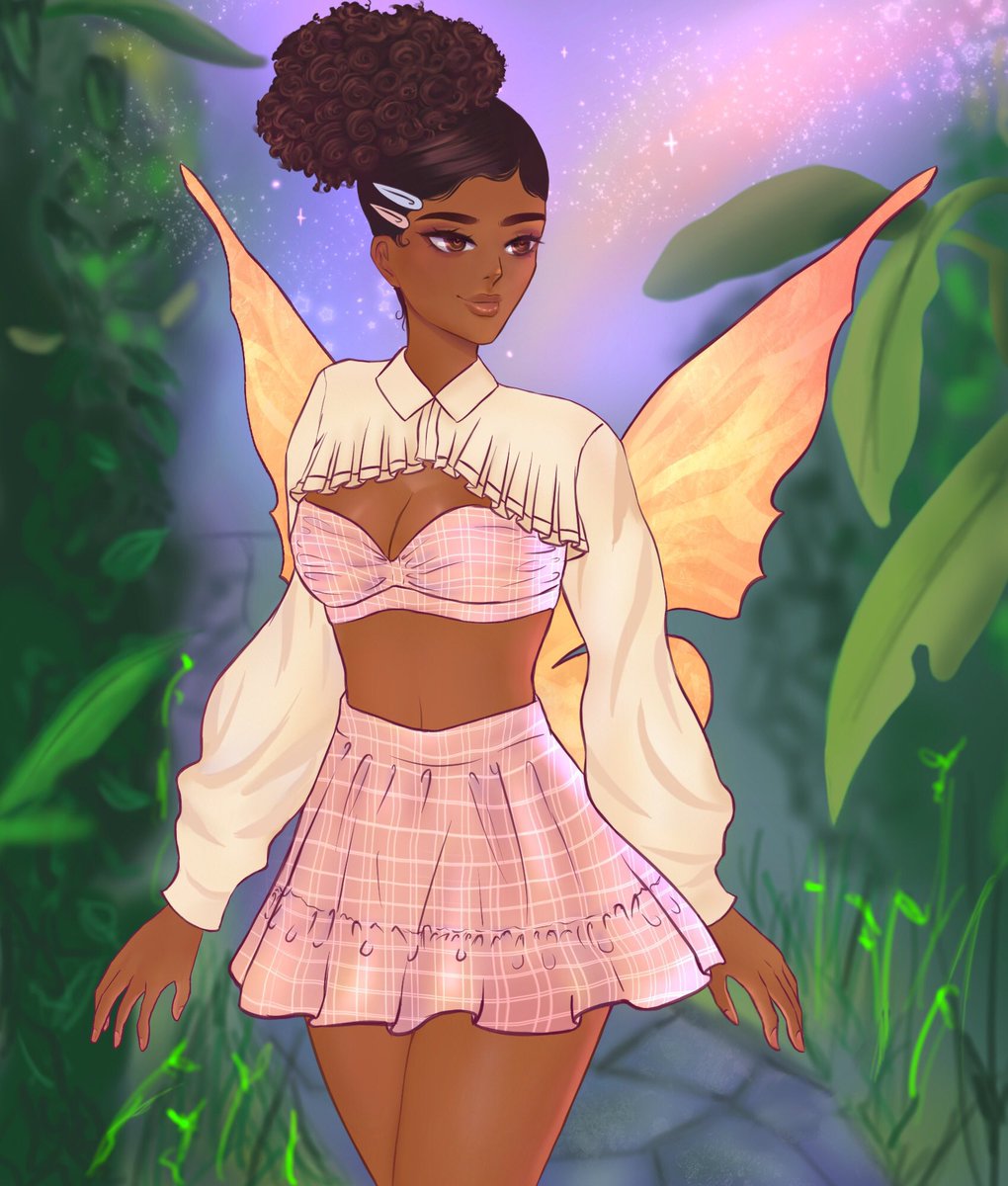 Artareon's tweet photo. Stroll through the garden🧚🏽

I can’t wait for spring so I can take some nice walks around, maybe even draw a bit :)

#blackfaeday #anime #illustration #pink #BlackArtist #faecore #aesthetic https://t.co/HJvgUeBjkL