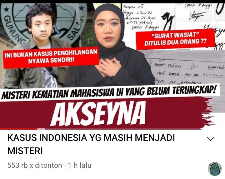 💚 Ini gaada yg mau spill temen² akseyna? terutama Jibril yg nemuin surat tapi ga ngehubungi orangtua malah udah seminggu  nginep di kamar akseyna. AYO bongkar sampe akar kaya kasusnya David. internet sekarang lebih masif dari tahun 2015.