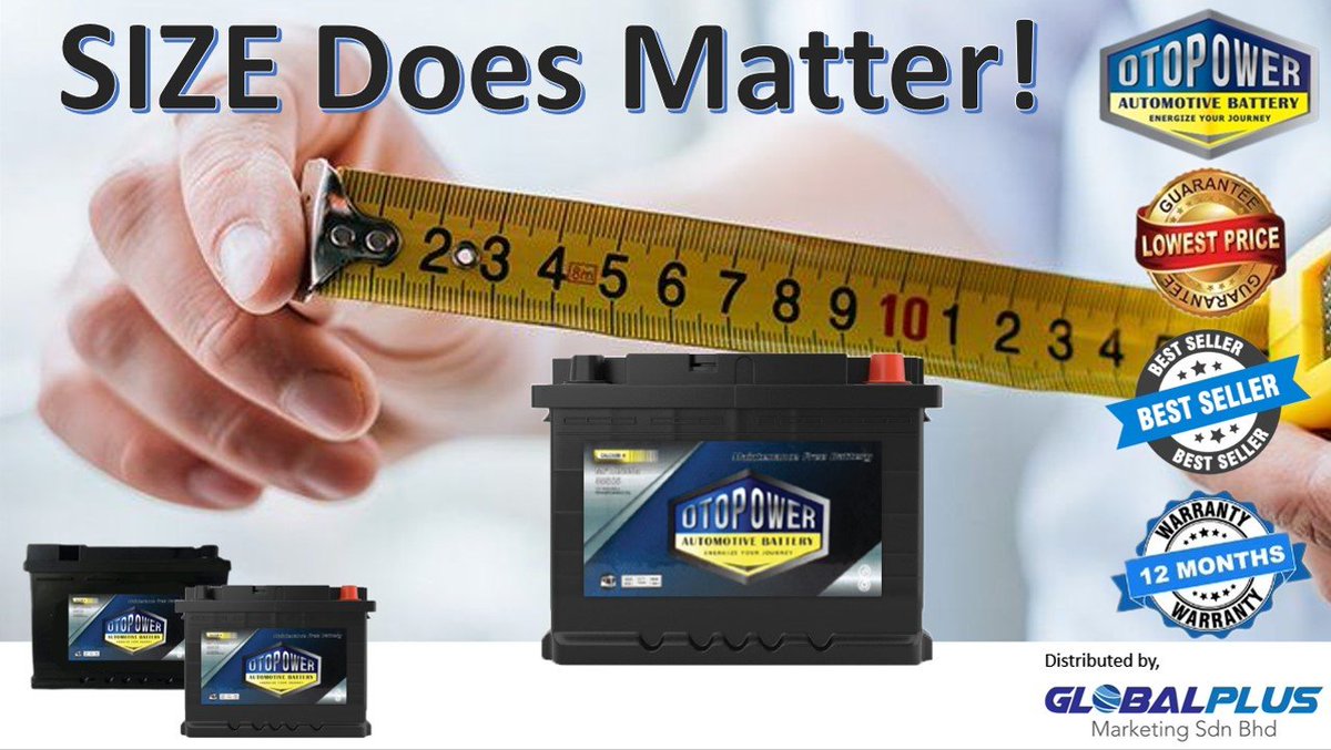 GlobalPlusM27's tweet photo. Do you know?
Choose the right size of car battery is important!
It will effect your car battery installation and the car battery longevity!
OTOPOWER assist you make the right choice!

#GlobalPlus #otopower #carbattery #sizedoesmatter #installation #longevity #MakeTheRightChoice https://t.co/hQEpGVBhMU