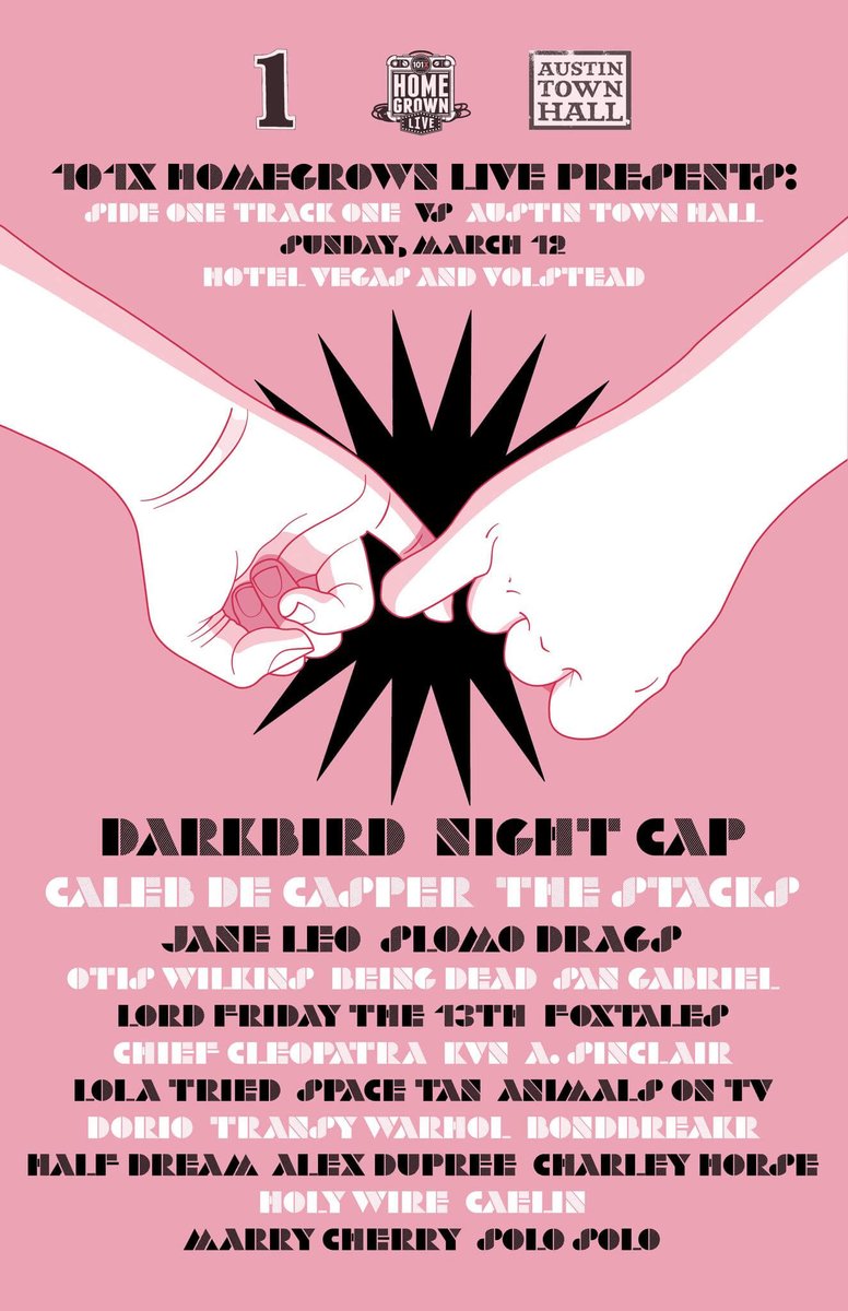 JUST ANNOUNCED!

<a href="/SideOneTrackOne/">John Laird</a> vs @AustinTownhall's 2023 Music Showcase

🗓 3/12, 3 PM

📍 1502 East 6th Street Austin TX

🎟 Free, no RSVP / badge needed (21+ only)

🔗: facebook.com/events/2260177…

More unofficial SXSW 2023 events:
✨ rsvpatx.com/rsvp-list

#SXSW2023 | #SXSW