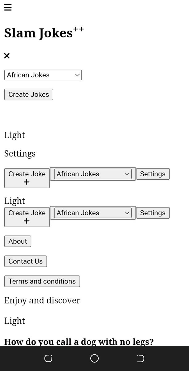 KaptainCS3's tweet photo. Testing out my App locally on mobile. Internet failure resulted in an  App that's a newspaper with no padding, margin and Font family 🤣😂😂😂 not forgetting background color 
@3ch310n
@yayamamoudou0 
@BladeHeda 
Still left some changes to tweak add comments, filter, react jokes https://t.co/IdvWaW9Wvt