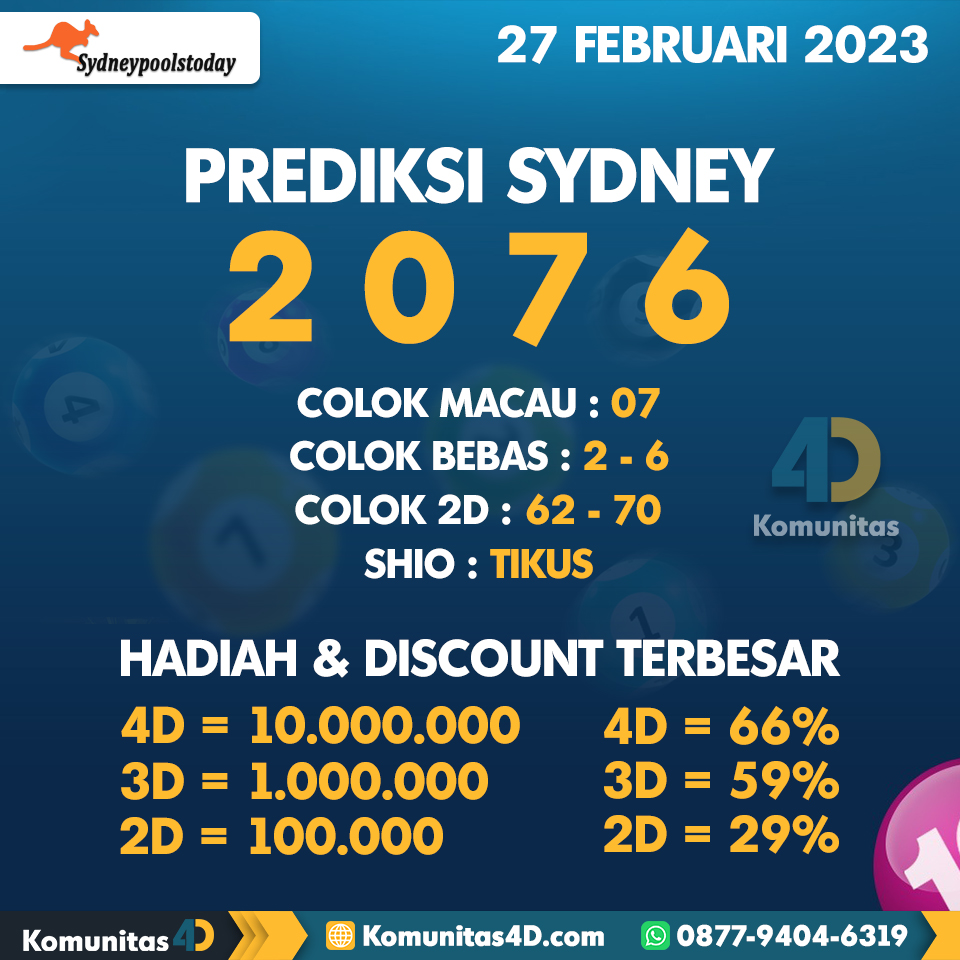 DKomunitas4's tweet photo. PREDIKSI SYDNEY 27 FEBRUARI 2023

Situs Komunitas4D Slot Games Gacor Dengan RTP Terbaik Dan Pasaran Togel Resmi Terlengkap
🔥 Hadiah Togel Terbesar IDR 10 JUTA
🔥 Bonus Slot Games 100%

📲 WA : 087794046319
🌐 https://t.co/ZvFMcz9KiM

#komunitas4d #slotgacor #bandarjuditogel https://t.co/2ZHx4rgg5W