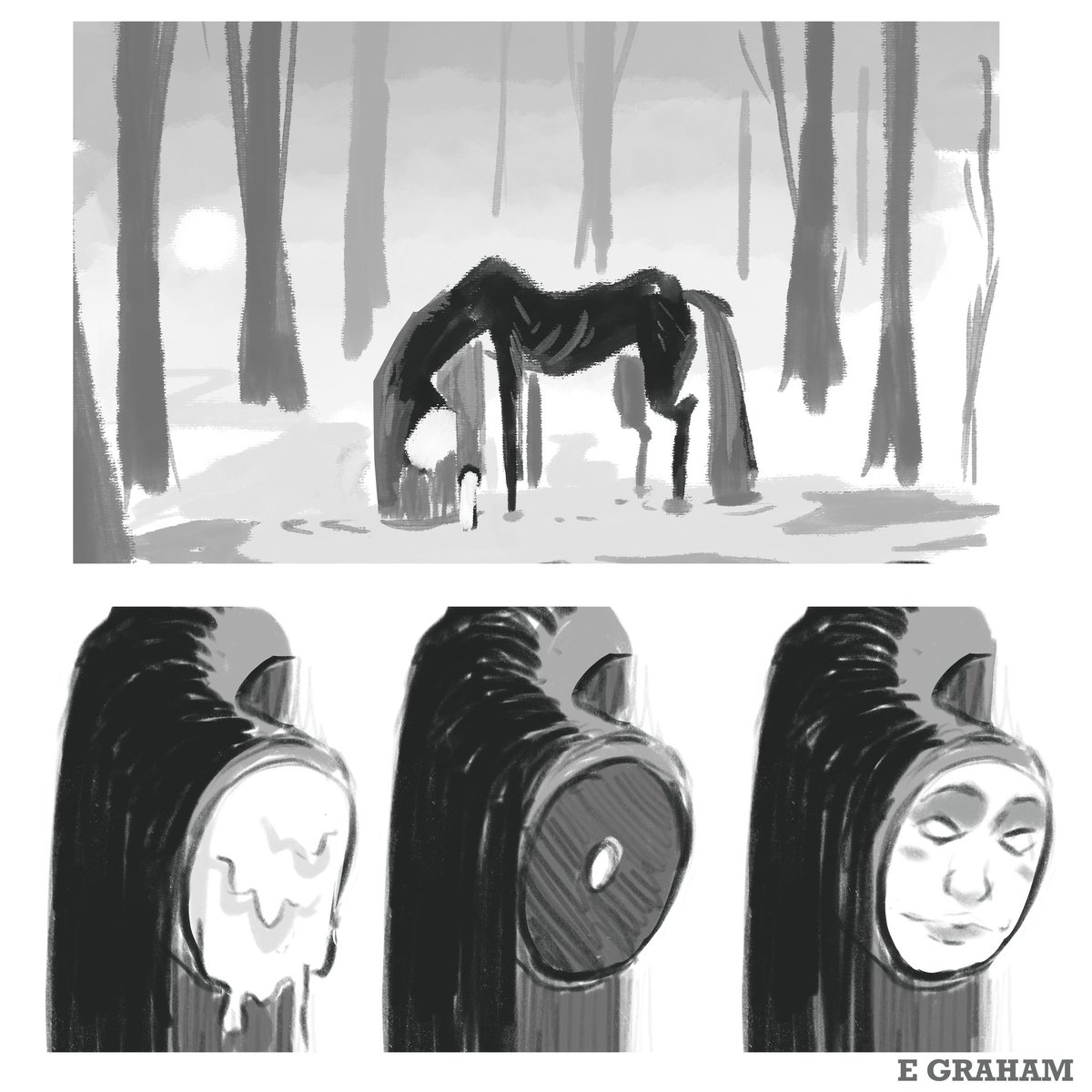 decayedink's tweet image. Monster concept sketching?